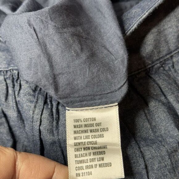 Crown & Ivy Women's Sz 10 Blue Yellow White Striped 100% Cotton A-Line Skirt - Picture 12 of 13